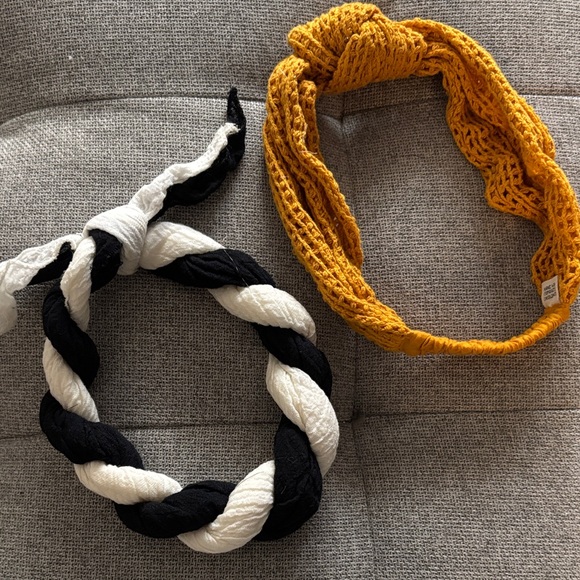 Elegant Braided Headbands - Black, White, and Gold - Picture 2 of 4